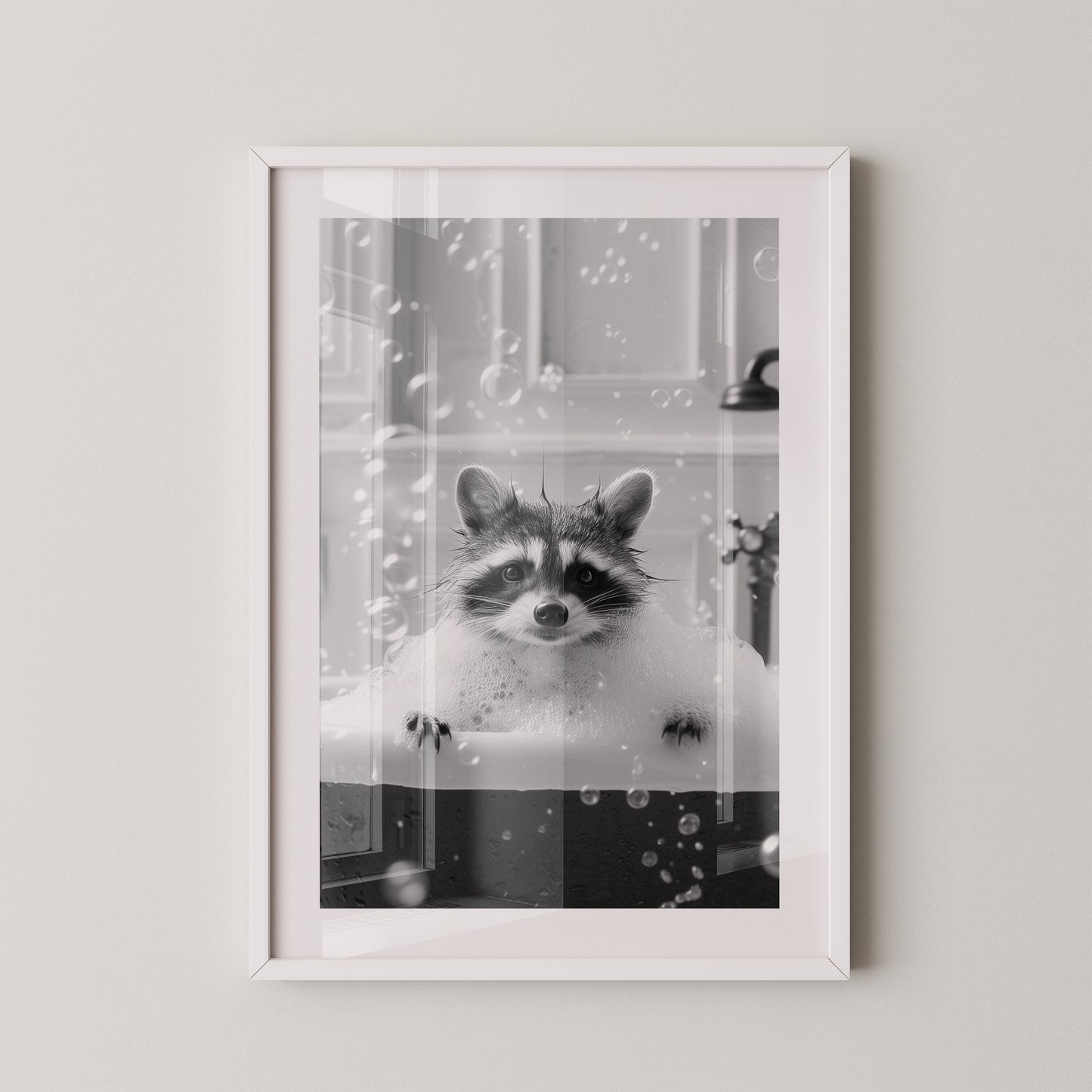Kleiner Waschbär Badewanne Seifenblasen