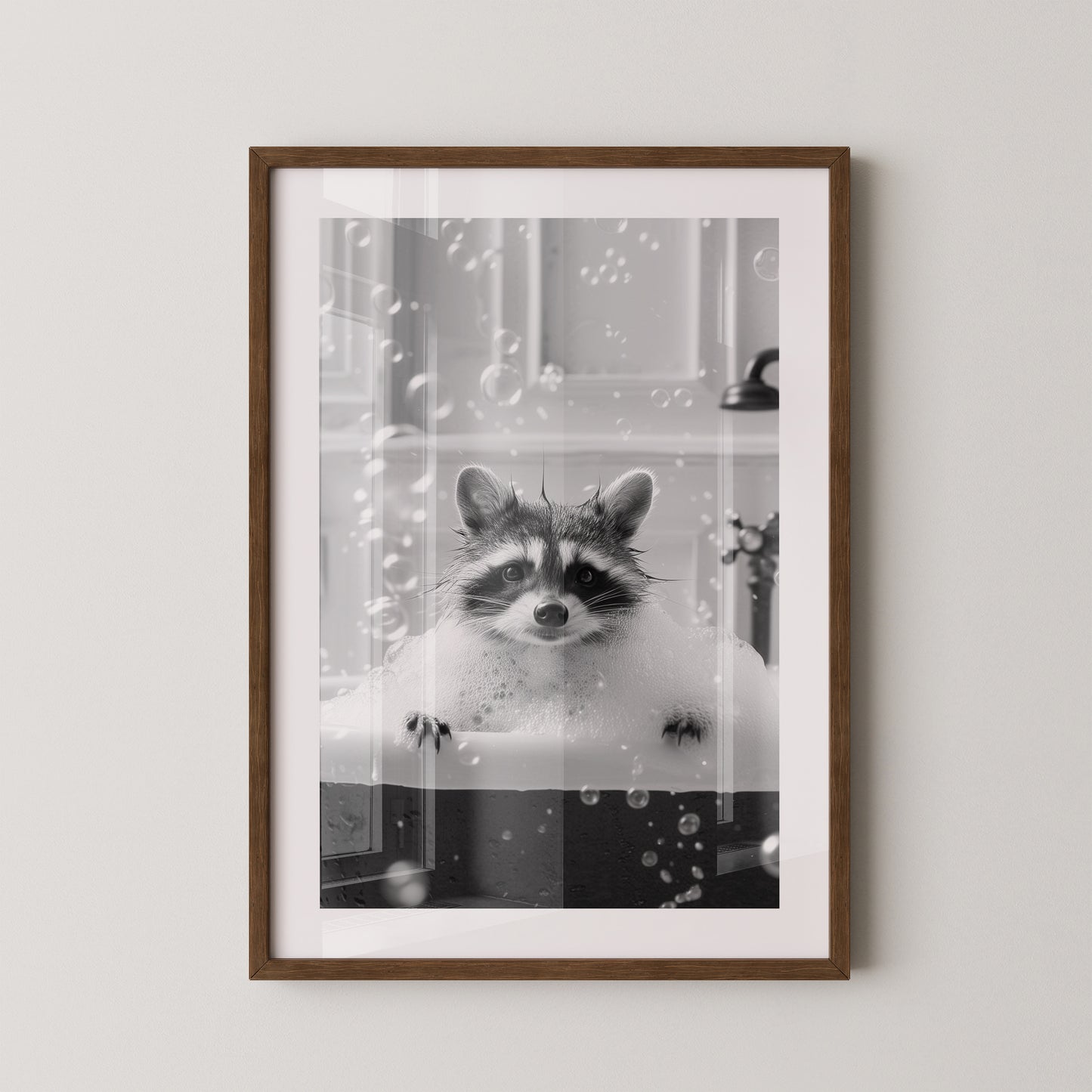 Kleiner Waschbär Badewanne Seifenblasen