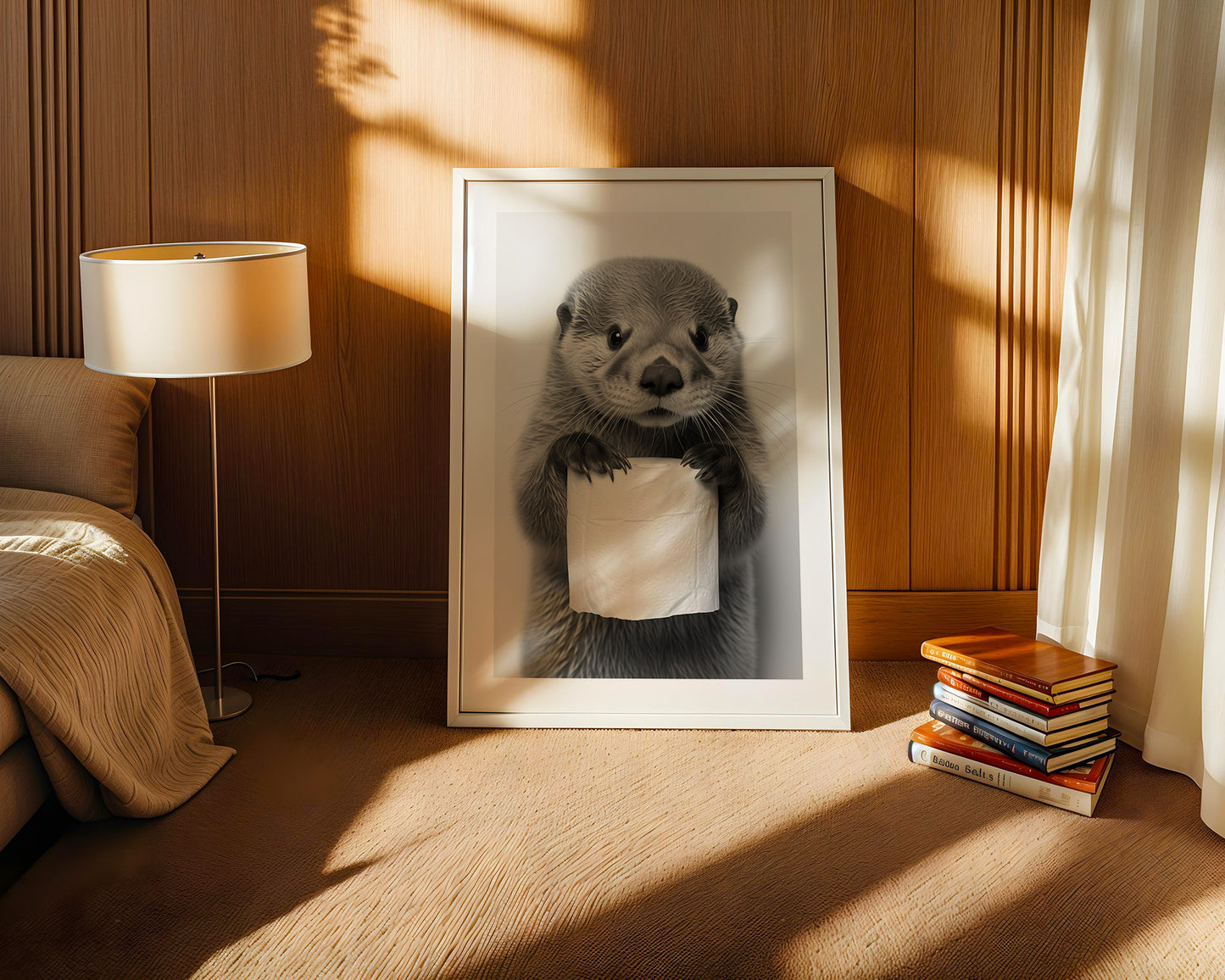 Otter mit Toilettenpapier witzig