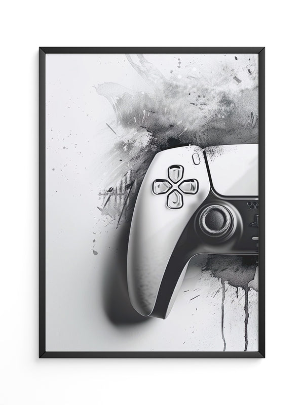 Gamepad Schwarz-Weiß Kunststil