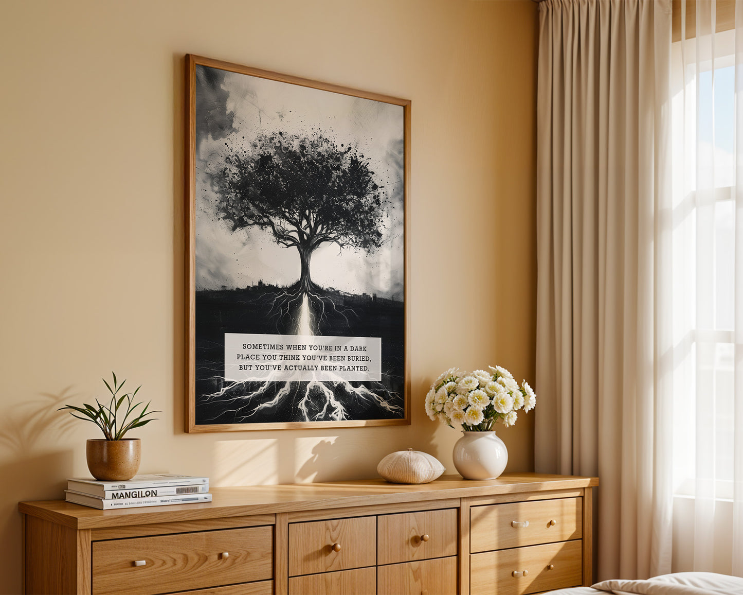 Baum Silhouette schwarz-weiß