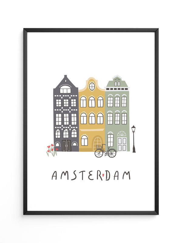 Amsterdam Häuser Fahrradszene