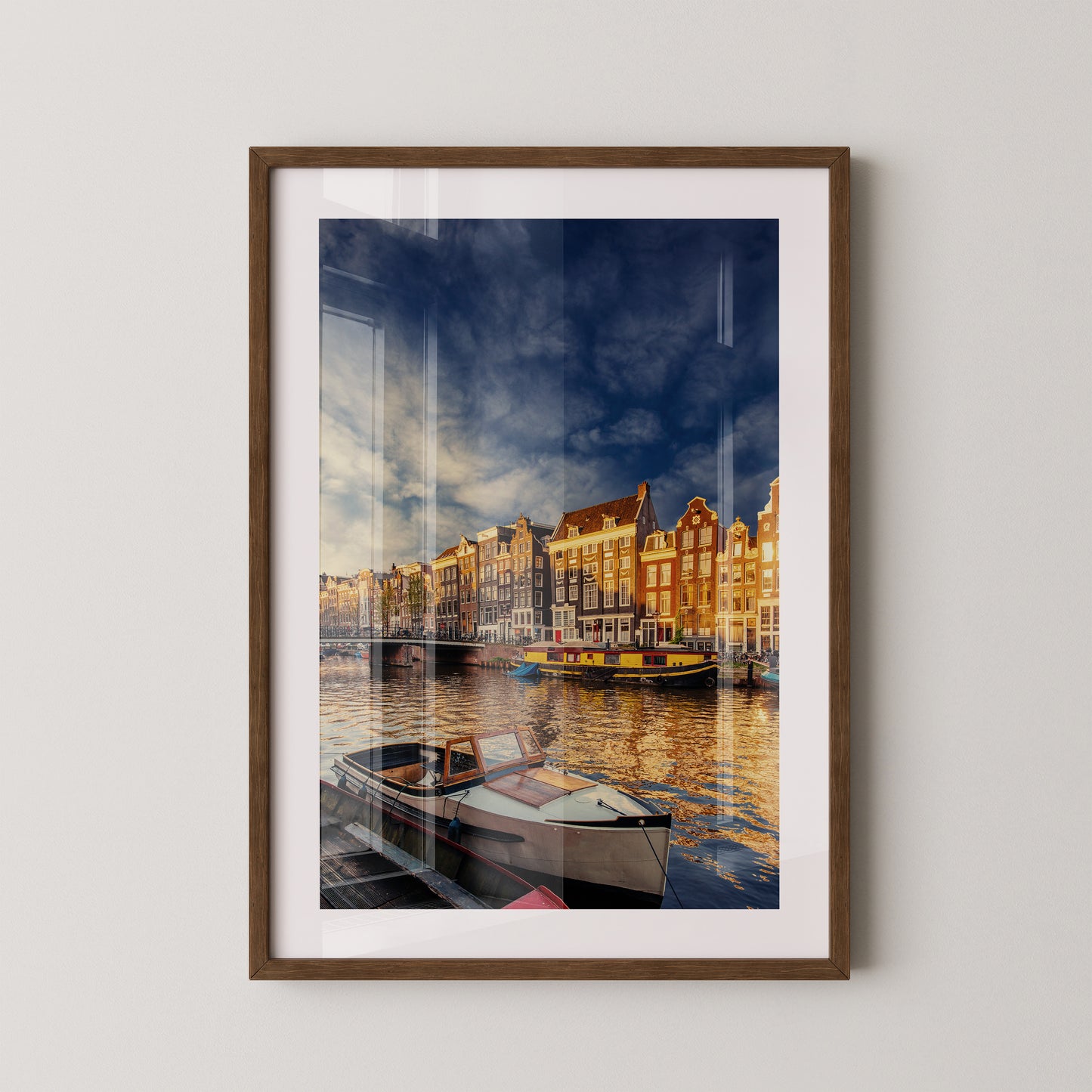 Amsterdam Grachtenhäuser Abendstimmung