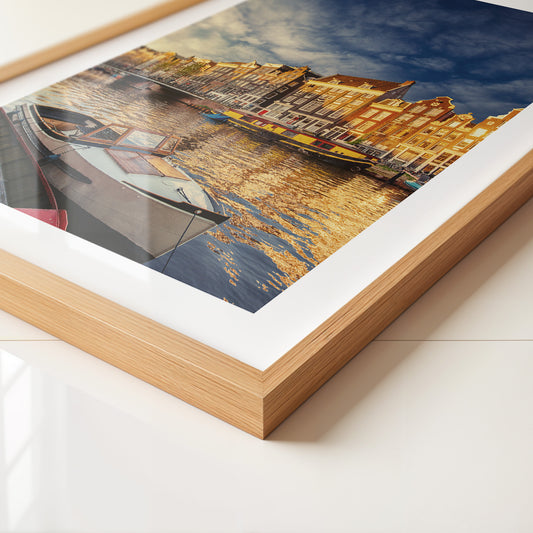 Amsterdam Grachtenhäuser Abendstimmung