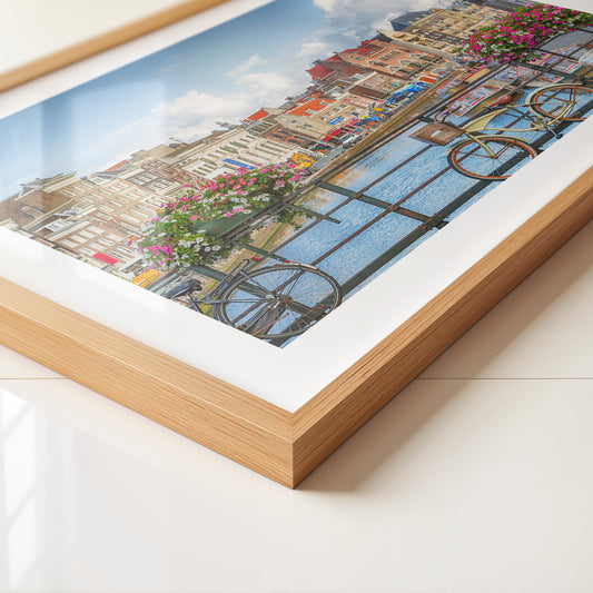 Fahrrad Brücke Blumen Holländisch
