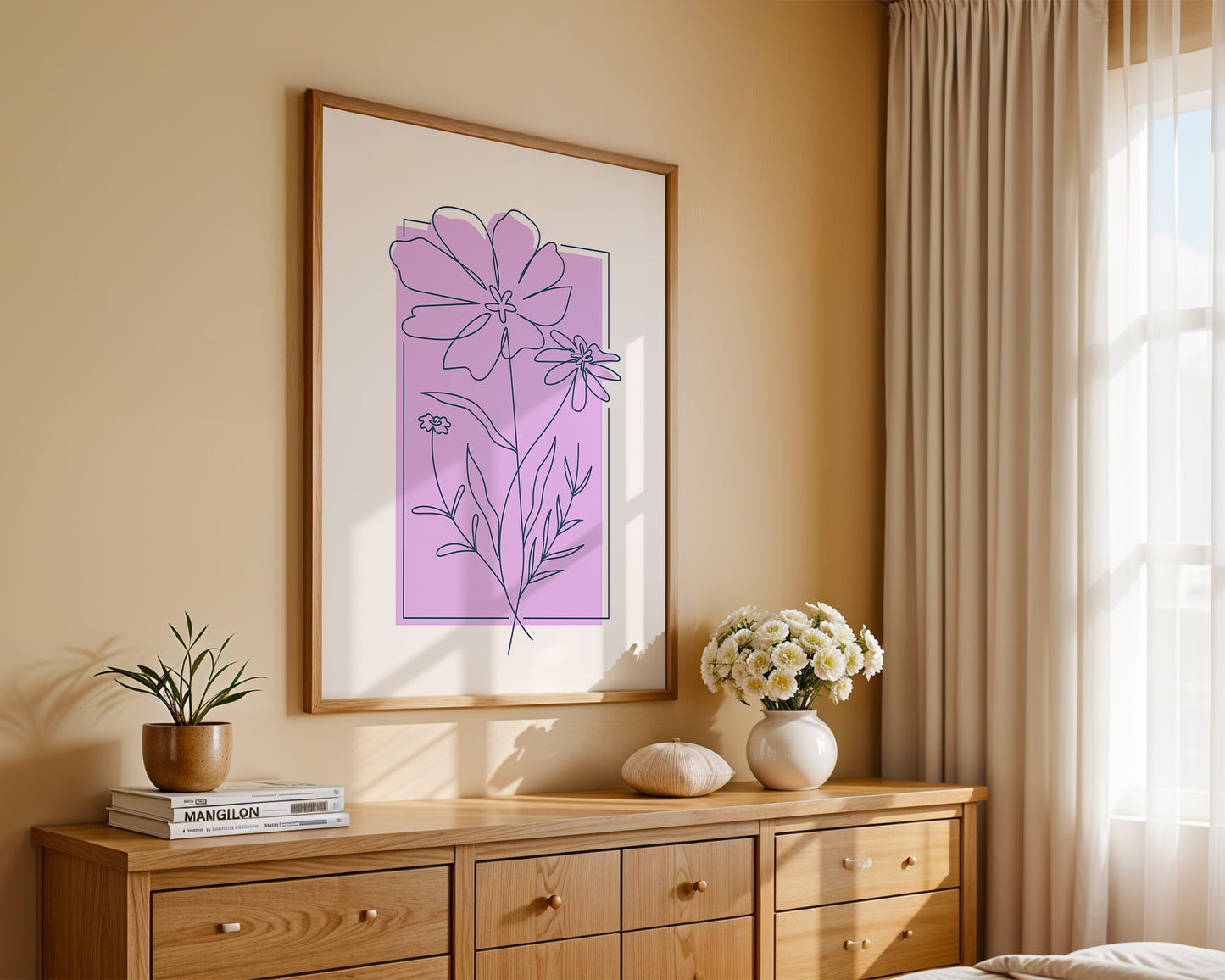 Blumen Kontur lila Quadrat