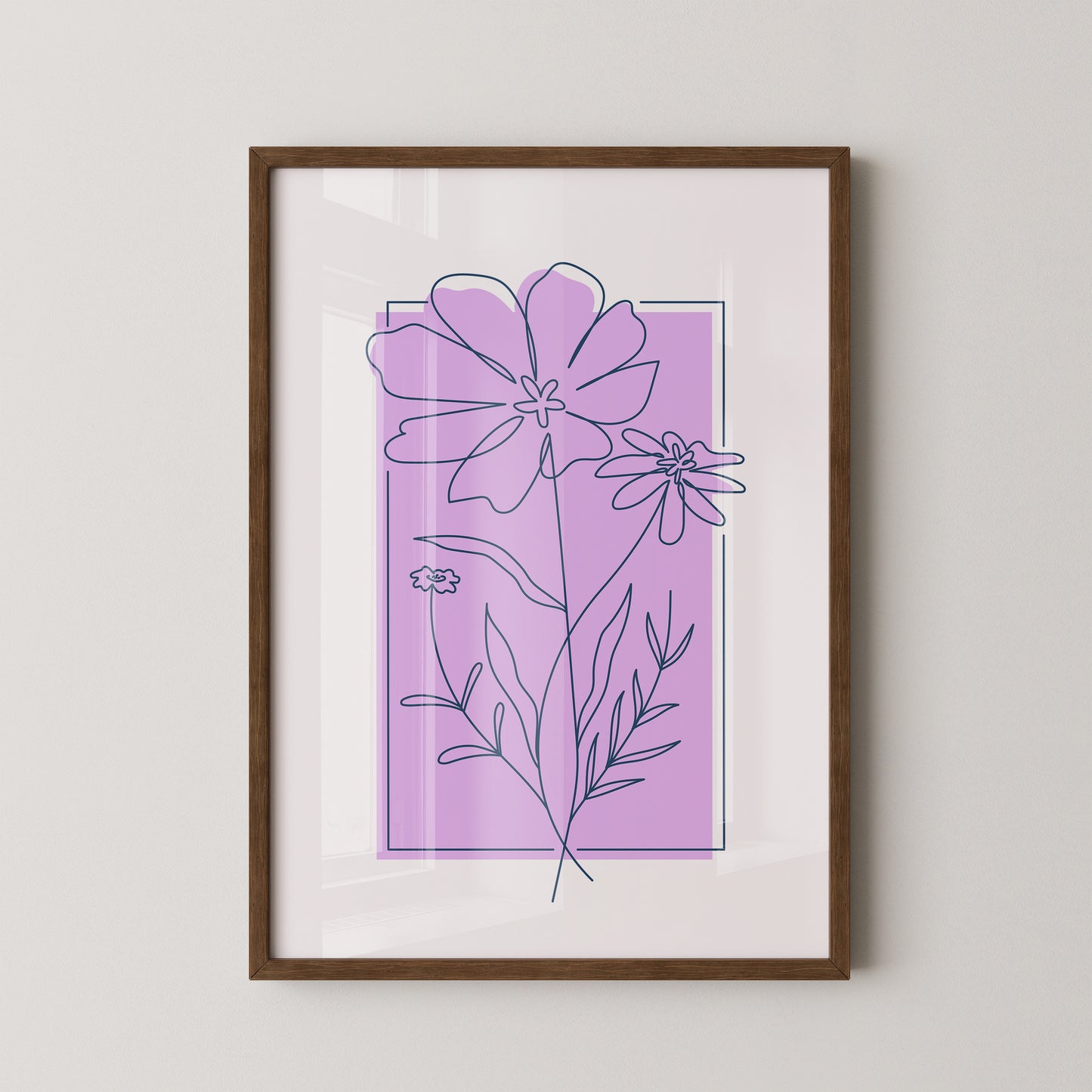 Blumen Kontur lila Quadrat