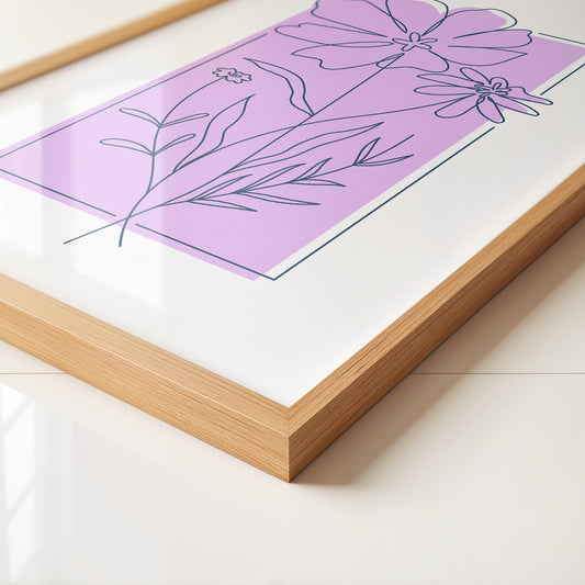 Blumen Kontur lila Quadrat