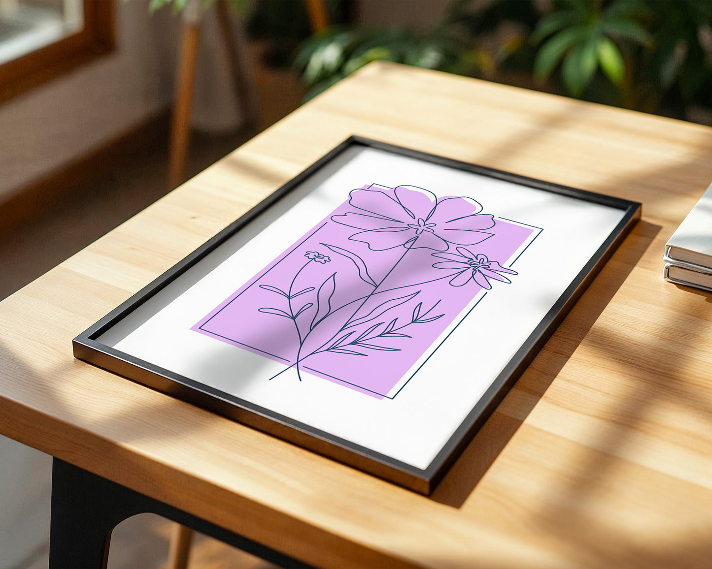 Blumen Kontur lila Quadrat