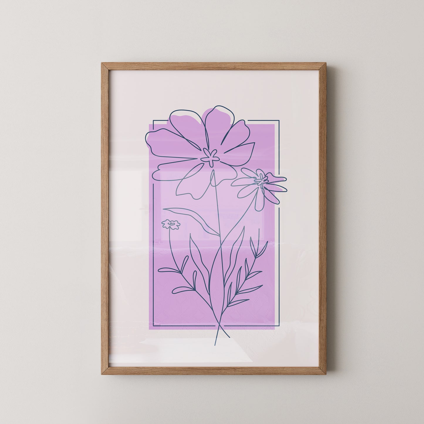 Blumen Kontur lila Quadrat