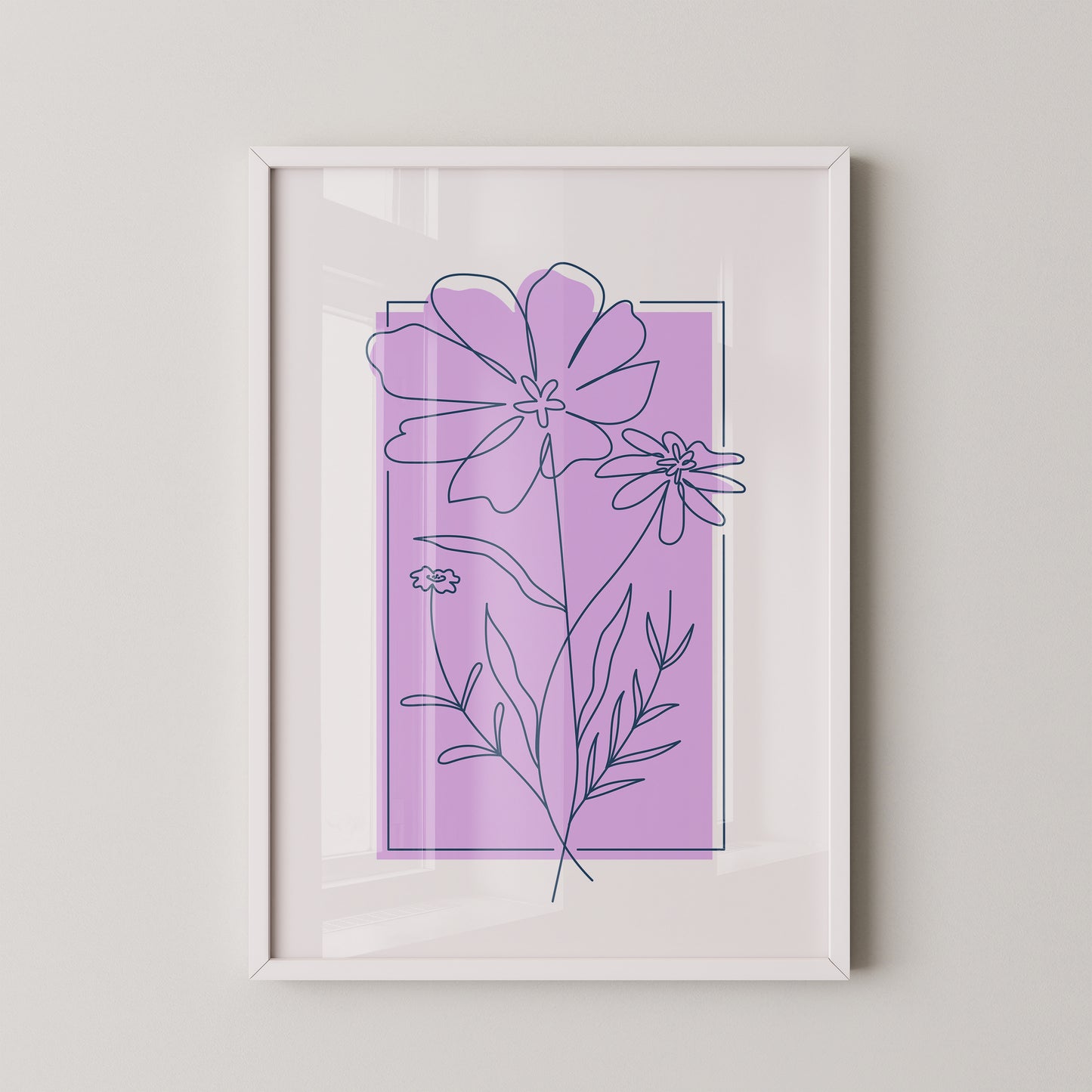 Blumen Kontur lila Quadrat
