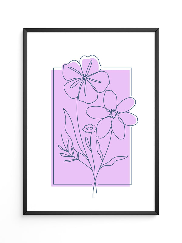 Blumen Umriss lila Hintergrund