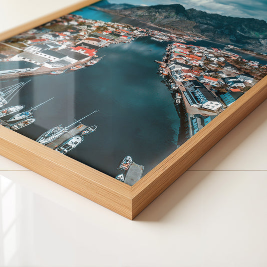 Bunte Häuserfjord Perspektive