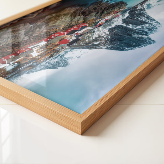 Fjorddorf Rot Winterpanorama