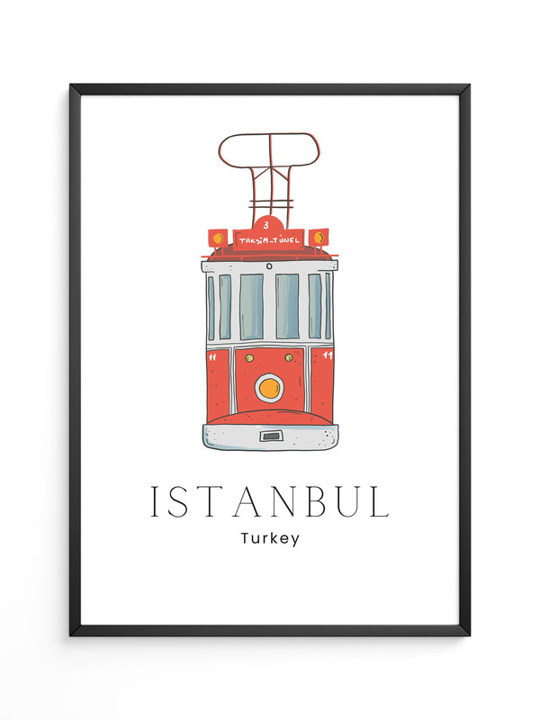 Istanbul Straßenbahn Illustration