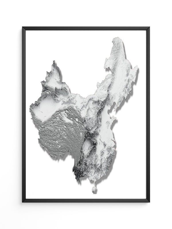 China Gebirge Relief Schatten