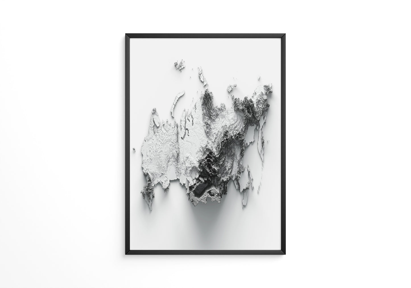 Russland Relief 3D Schattenwurf