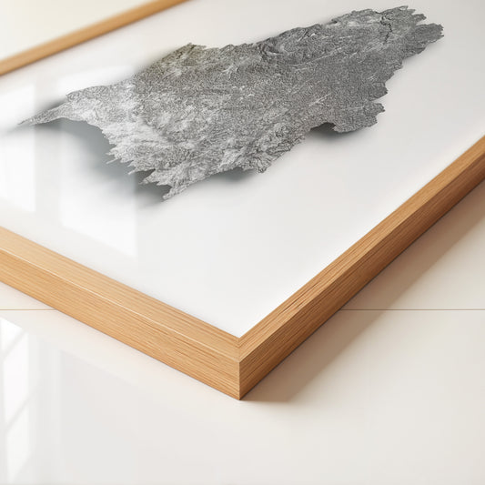 Reliefkarte Silber Struktur