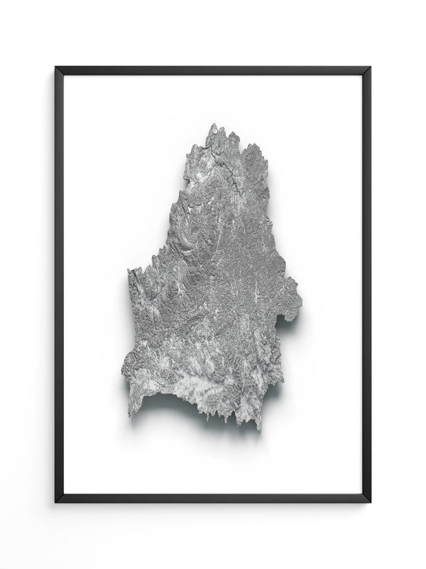 Reliefkarte Silber Struktur