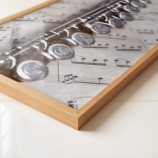 Querflöte auf Notenblatt