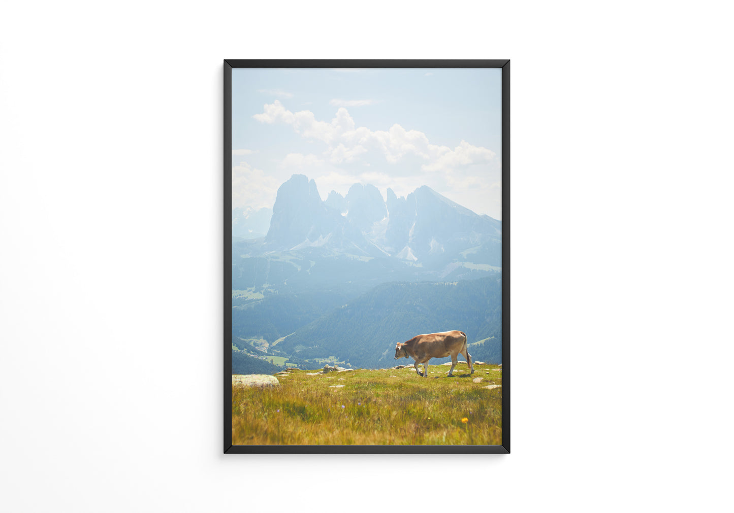 Kuh Berglandschaft pastell