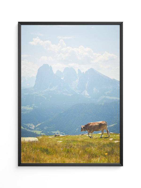 Kuh Berglandschaft pastell