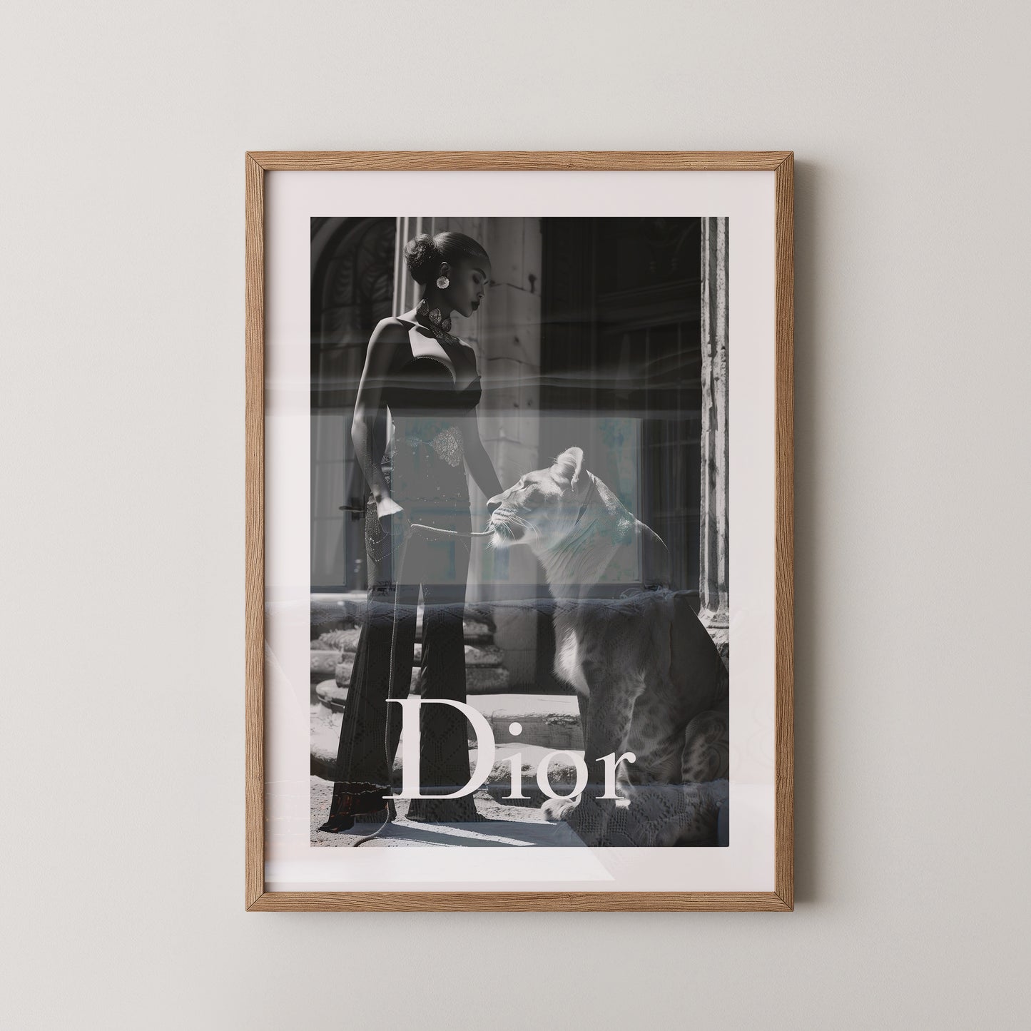 Schwarz-Weiß Eleganz Löwin