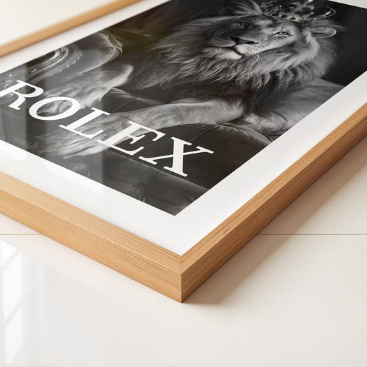 Löwe Krone Prunkvoll Schwarzweiß