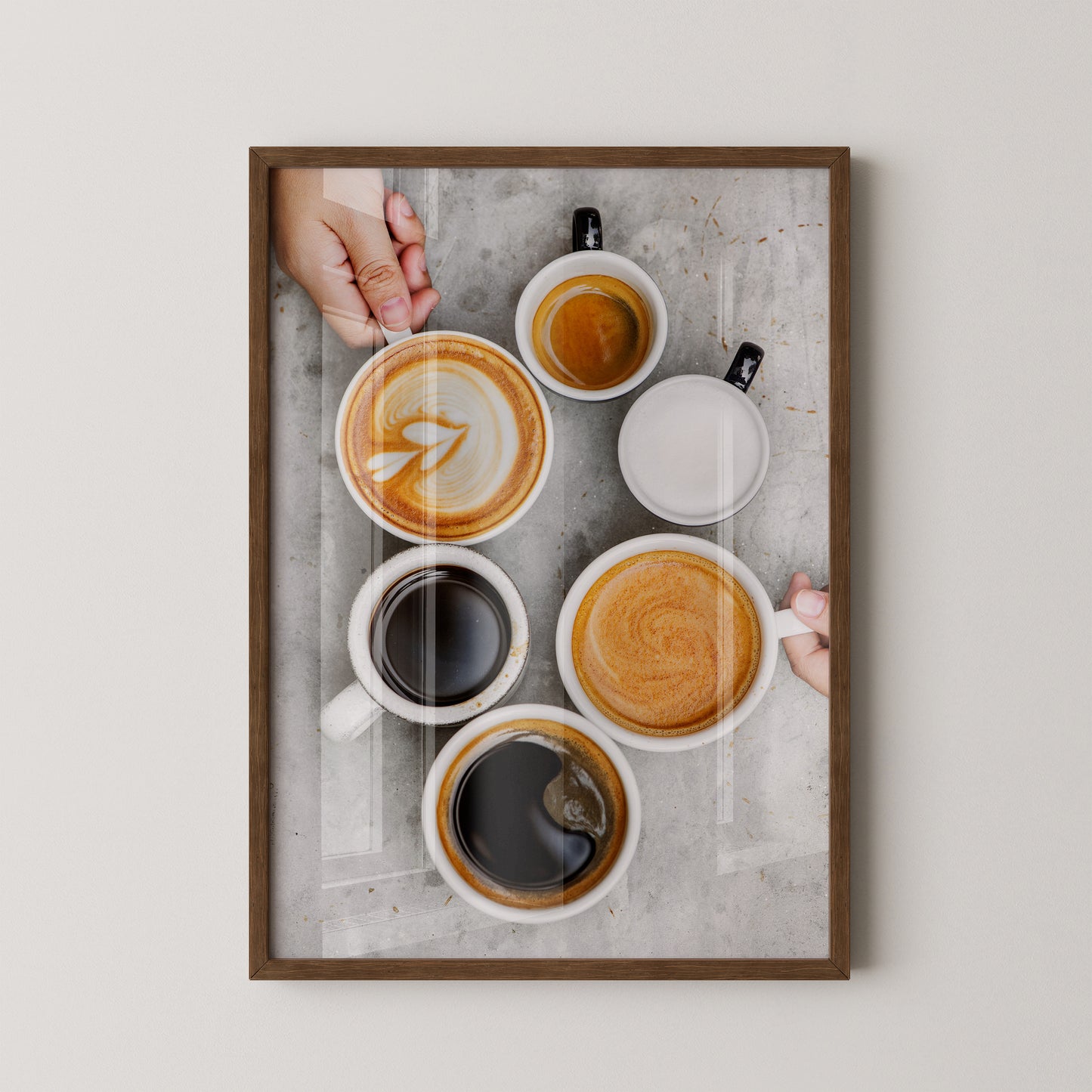 Kaffee Vielfalt Draufsicht