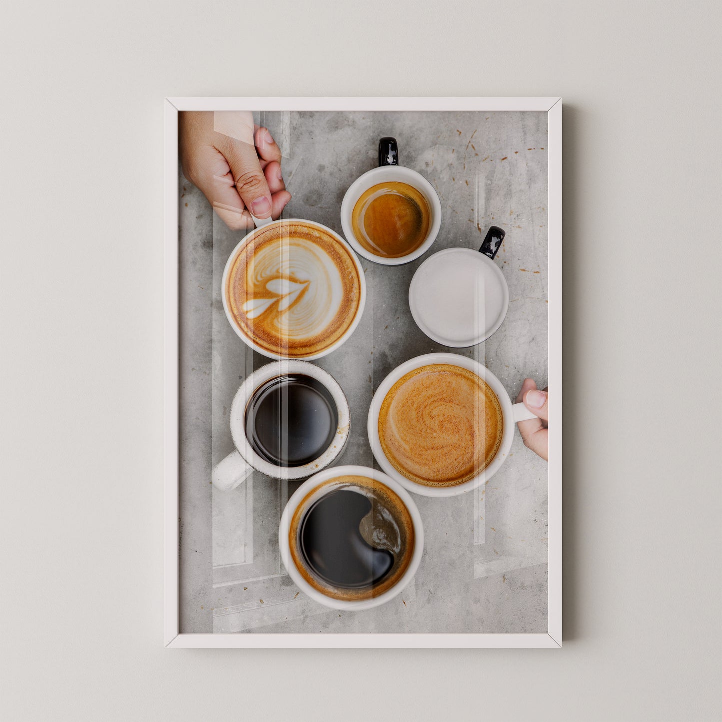 Kaffee Vielfalt Draufsicht
