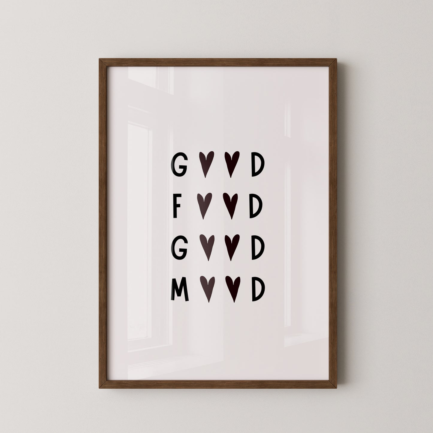 Herz-Buchstaben Muster minimalistisch
