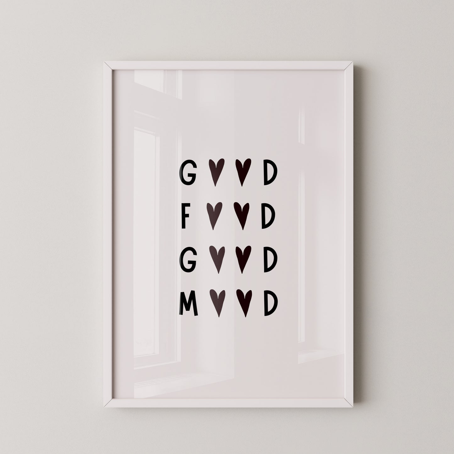 Herz-Buchstaben Muster minimalistisch