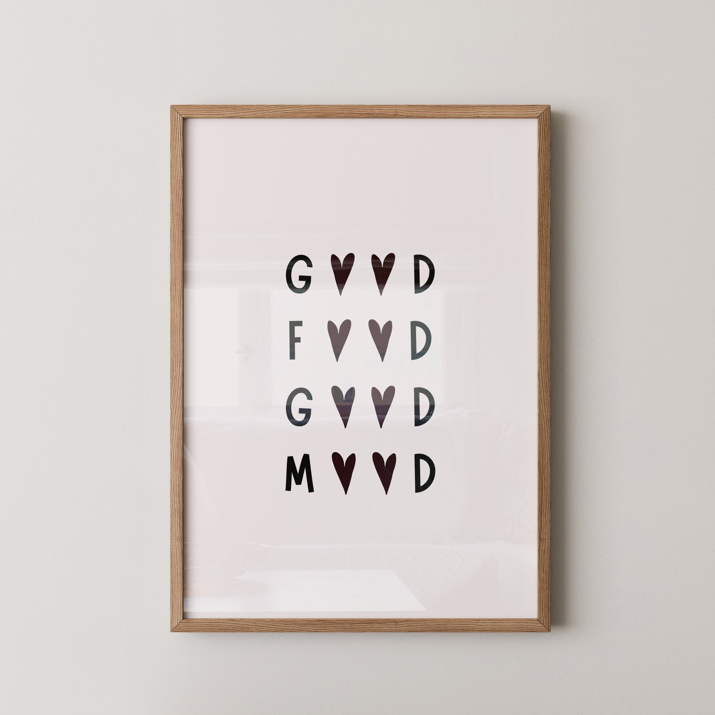 Herz-Buchstaben Muster minimalistisch