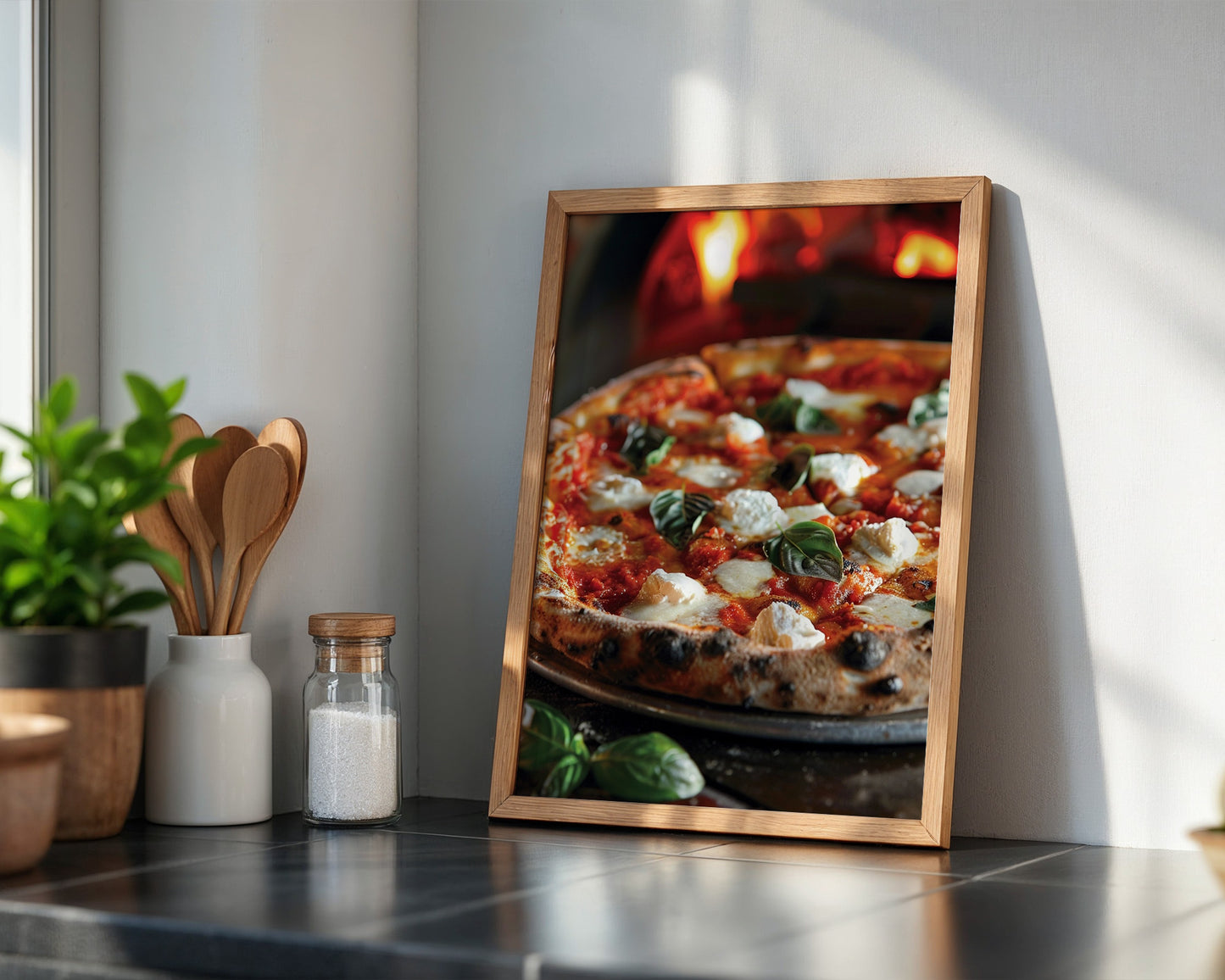 Pizza Basilikum Feuerromantik