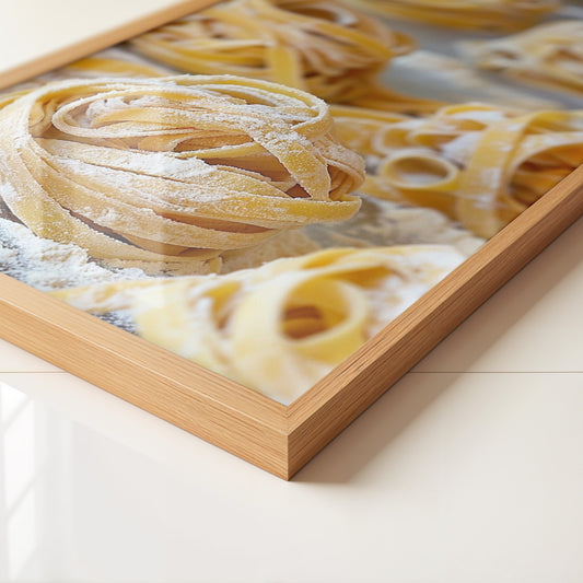 Tagliatelle Nahaufnahme Mehl