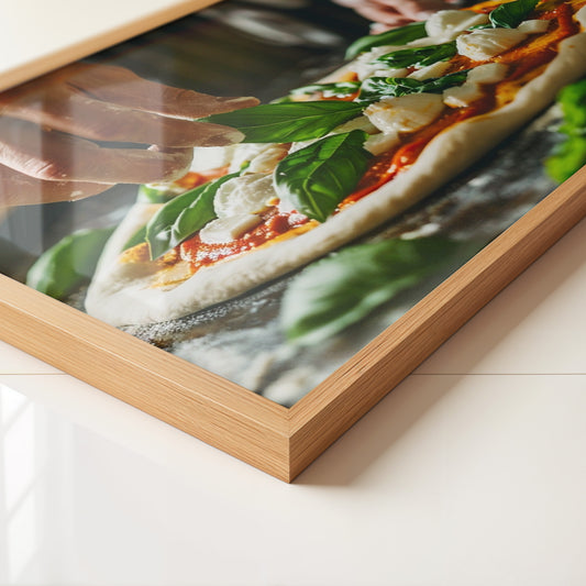 Pizza Zubereitung Nahaufnahme