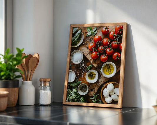 Tomaten Kräuter Holzoptik