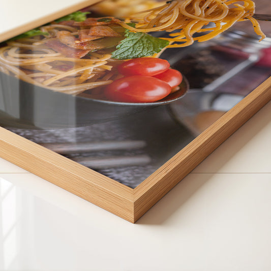 Spaghetti Gabel Nahaufnahme