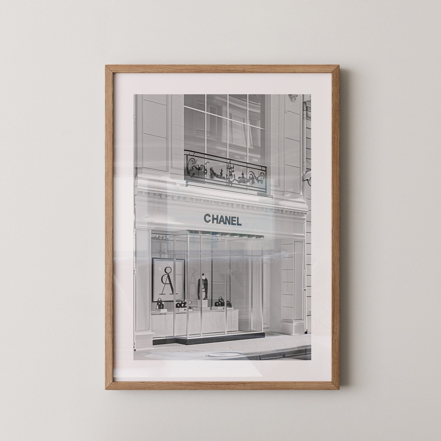 Chanel Ladenfassade Schwarzweiß