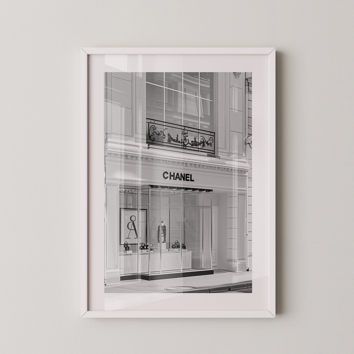 Chanel Ladenfassade Schwarzweiß