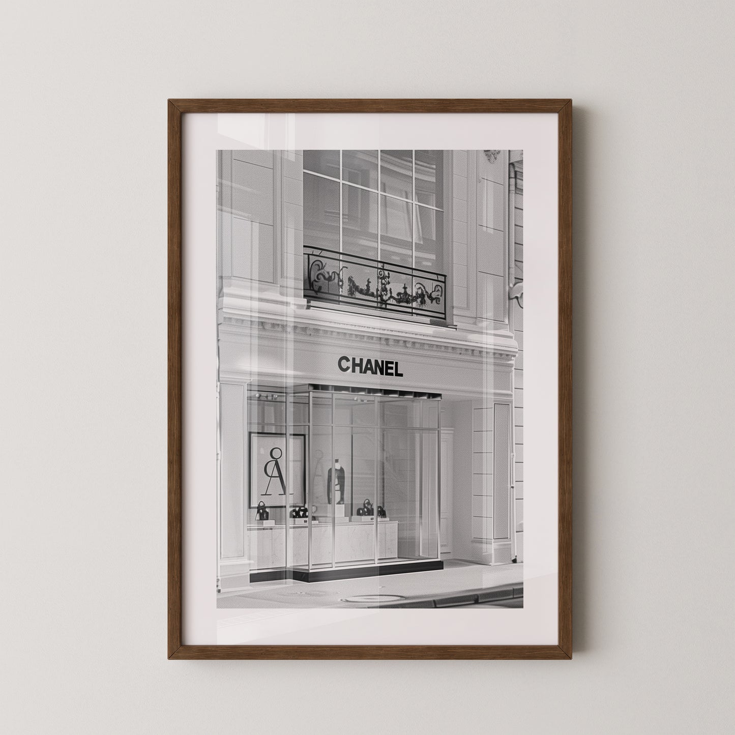 Chanel Ladenfassade Schwarzweiß