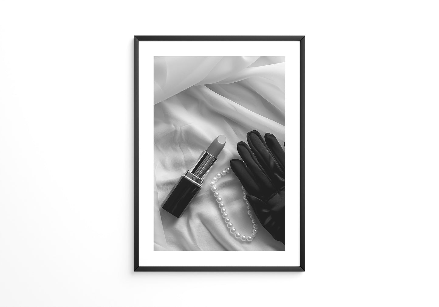 Lippenstift Perlen Schwarzweiß