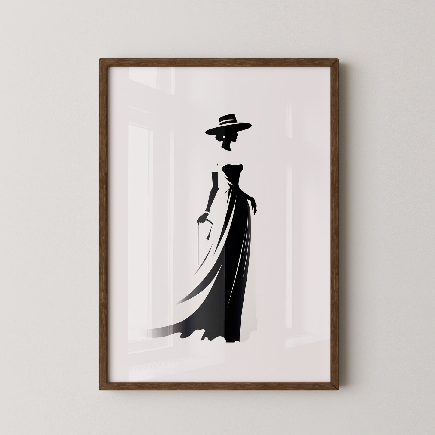 Dame Silhouette Eleganz Schwarz/Weiß