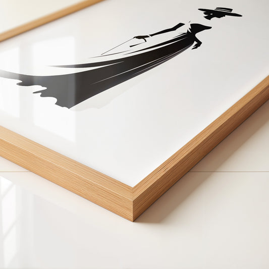 Dame Silhouette Eleganz Schwarz/Weiß