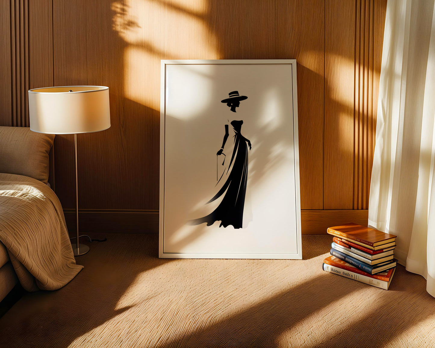 Dame Silhouette Eleganz Schwarz/Weiß