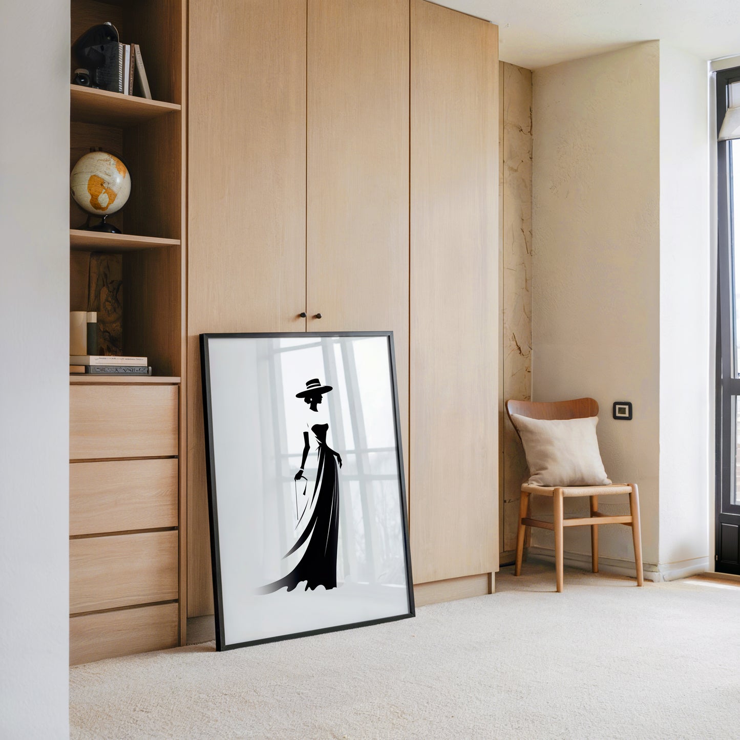 Dame Silhouette Eleganz Schwarz/Weiß