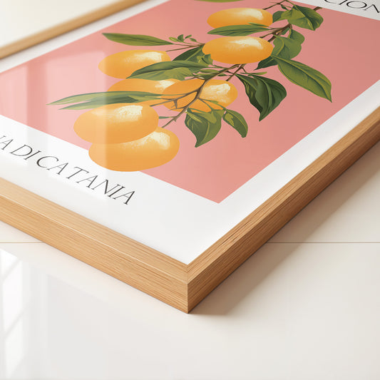 Orangen Zweig Pastellhintergrund