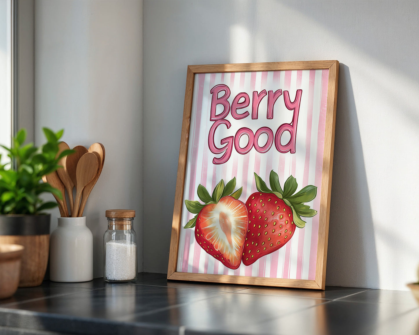 Erdbeeren Pastell Streifen