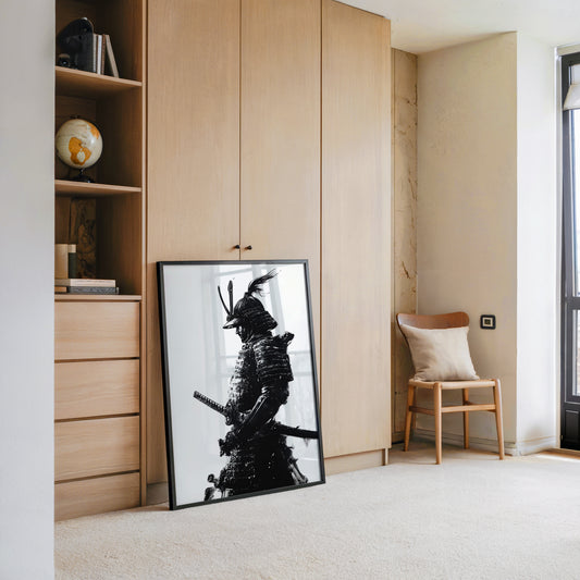 Samurai Krieger Tinte Schwarzweiß