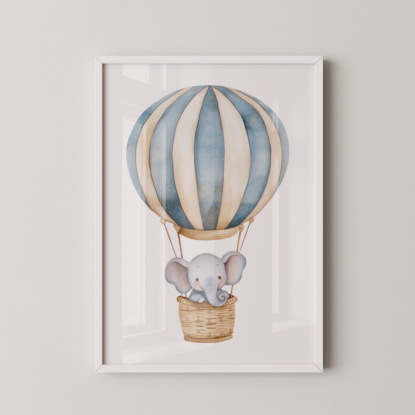 Elefant Heißluftballon Pastell